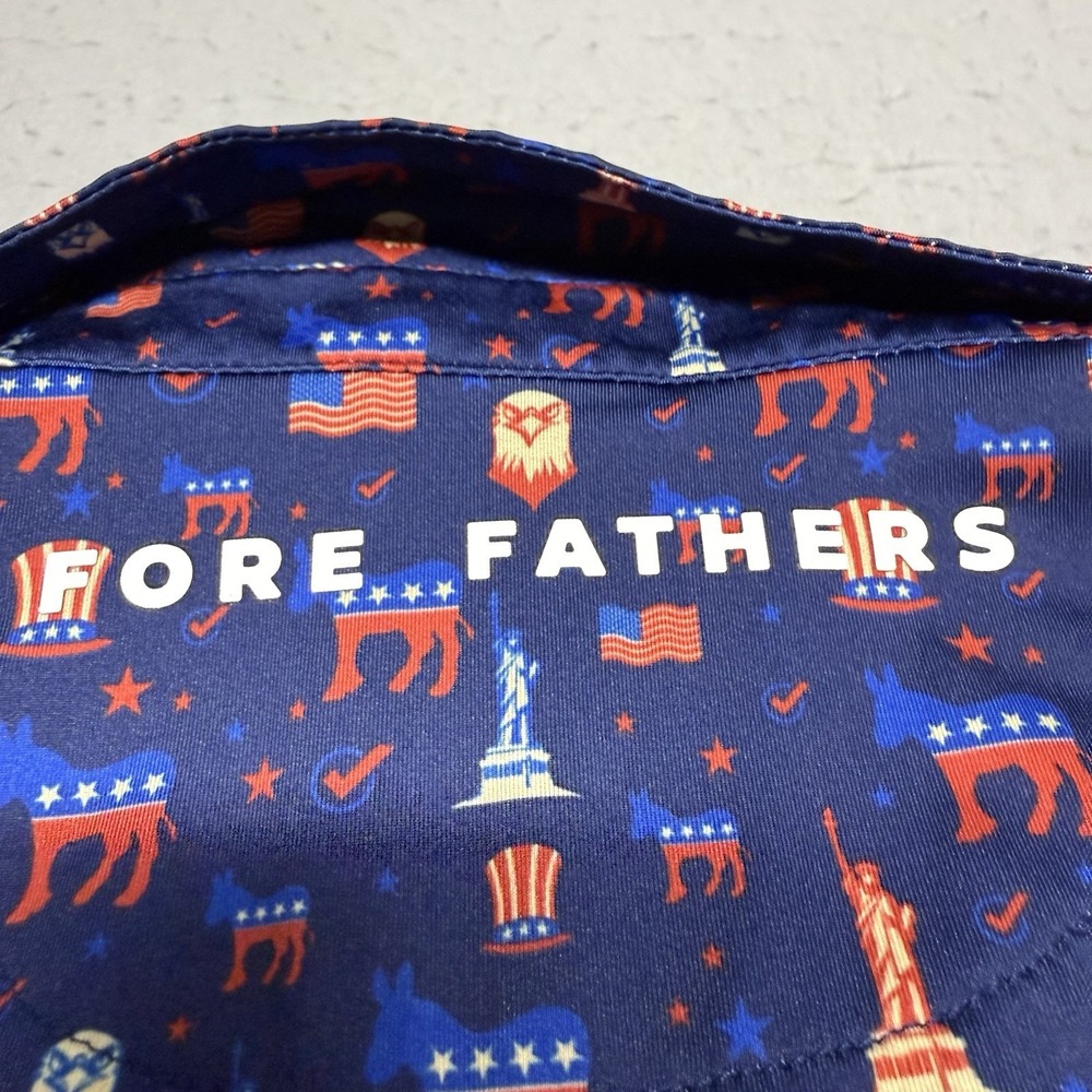 Fore Fathers Polo AOP Mens Large Go Blue Democratic Party Shirt - Picture 9 of 9
